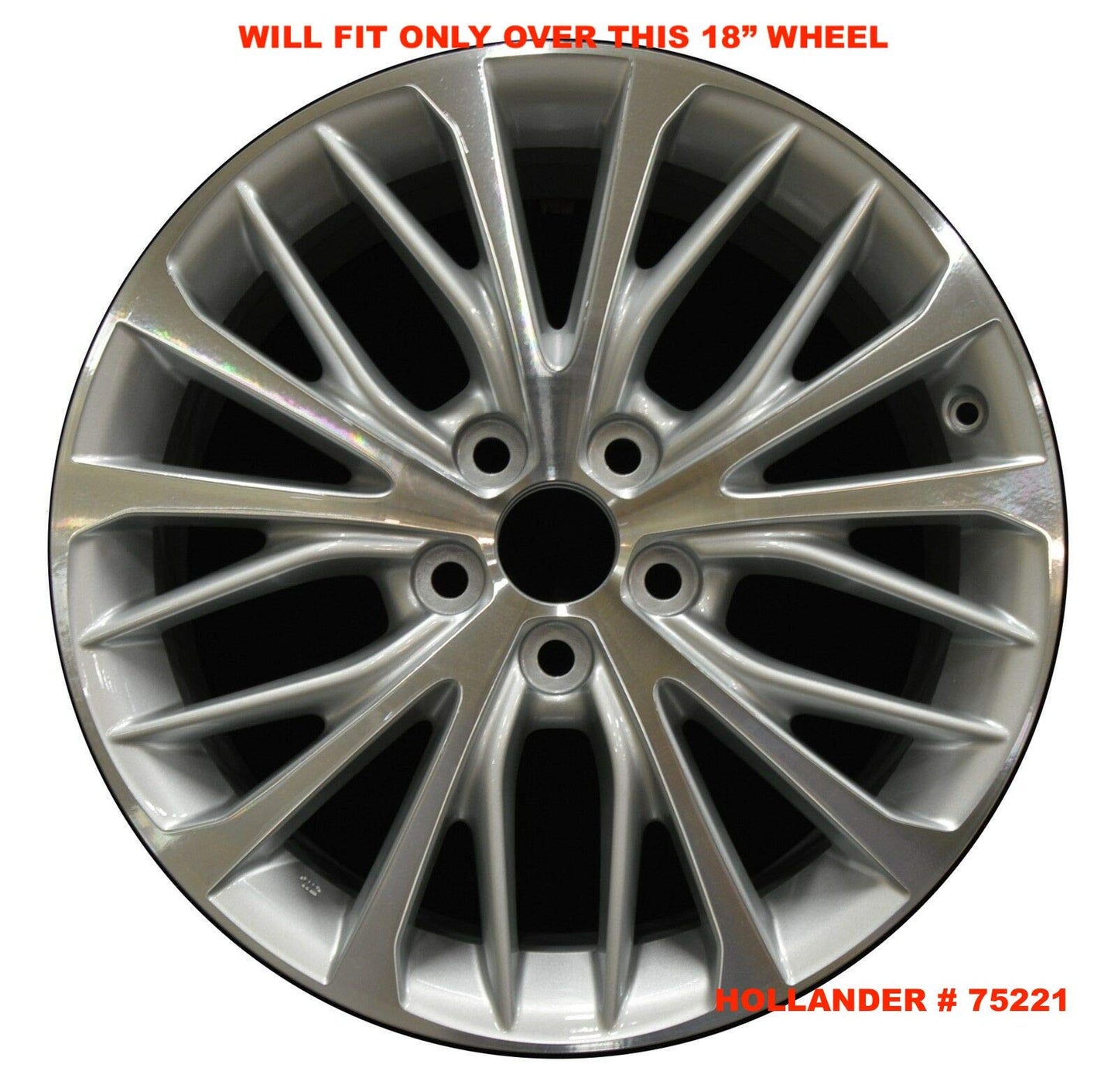 New Wheel Skins Covers Fits 2018-2019 Toyota Camry SE/XLE; 18 Inch; 20 Spoke; Gloss Black; Plastic; Set of 4; Not Compatible with Steel Wheels