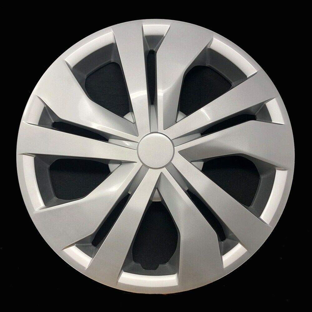 New Wheel Covers Hubcaps Fits 2017-2019 Nissan Versa; 15 Inch; 5 Double Spoke; Silver Color; Plastic; Set of 4