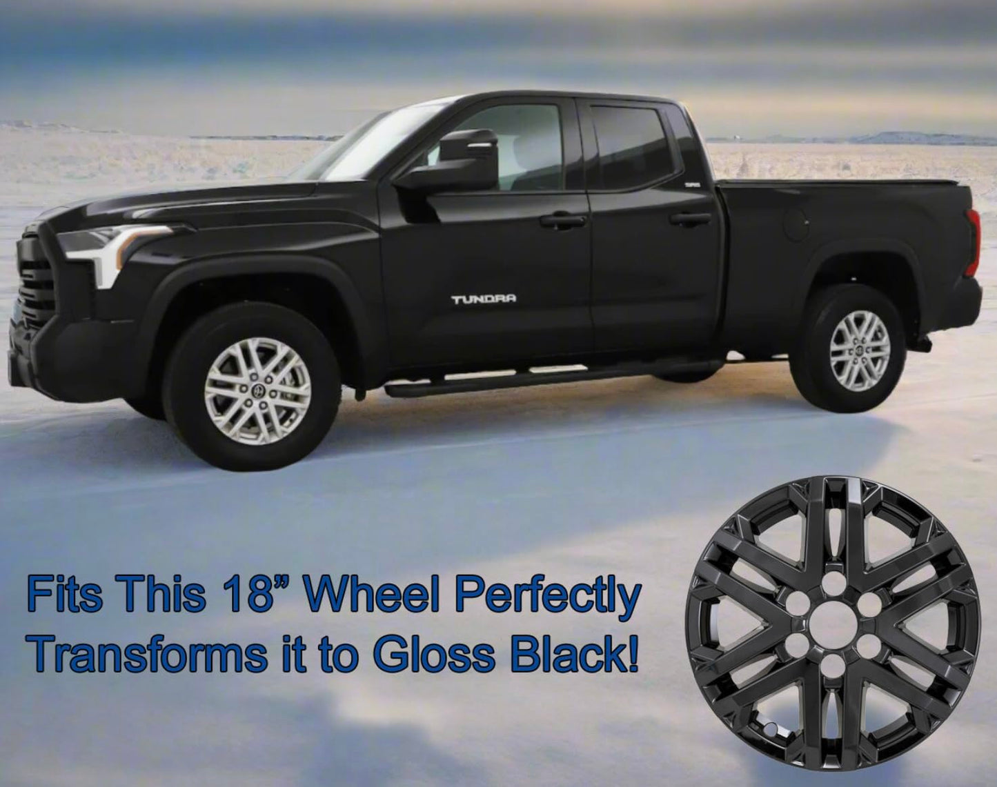 Gloss Black Wheel Skins for 2022–2025 Toyota Tundra SR5 Models 18-Inch (4-Pieces) – IMP505BLK