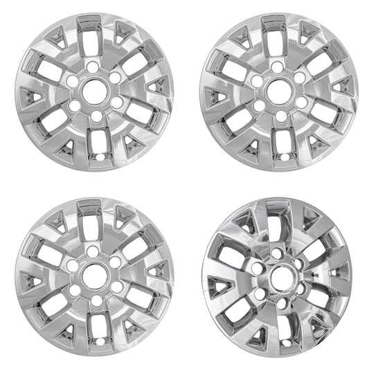 New Wheel Skin Covers Fits 2016-2020 Toyota Tacoma; 16 Inch; 6 V Spoke; Chrome Plated; ABS Plastic; Set of 4