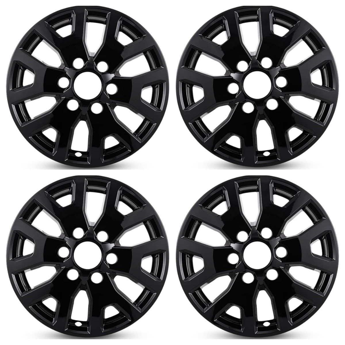 Gloss Black Wheel Skins, 17 Inch Snap-On Covers for Toyota Tacoma SR5 2024-2025, 4-Piece Set