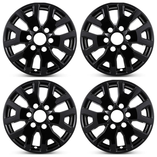 Gloss Black Wheel Skins, 17 Inch Snap-On Covers for Toyota Tacoma SR5 2024-2025, 4-Piece Set