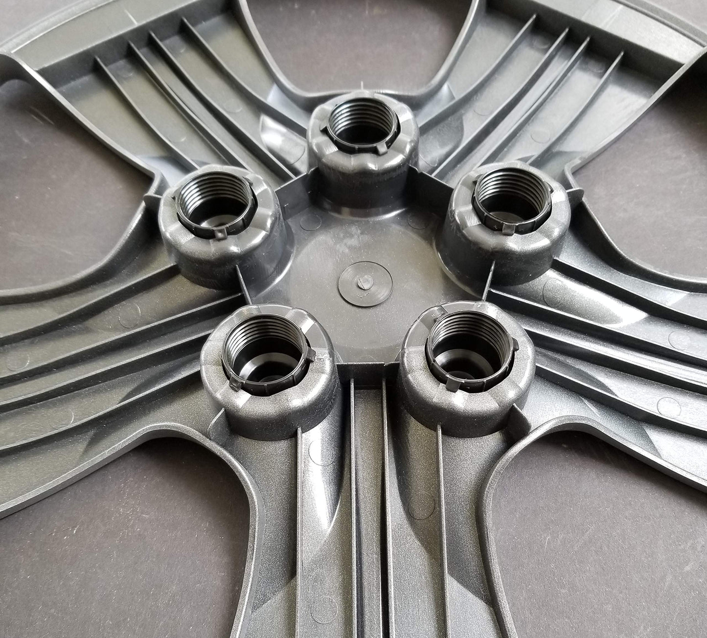 New Wheel Covers Hubcaps Fits 2016-2018 Chevrolet Cruze; 15 Inch; 5 Spoke; Silver Color; Plastic; Set of 4