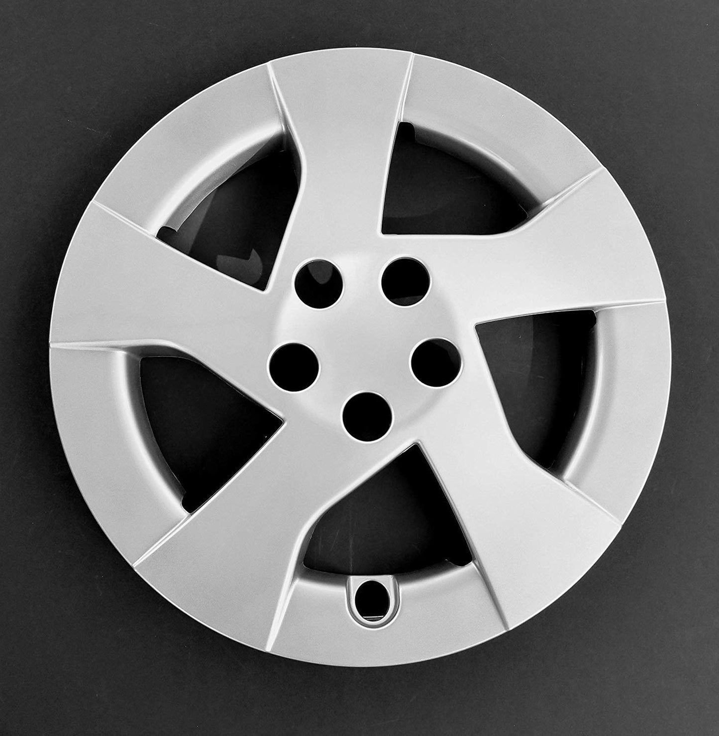 15" Set of 4 Replacement Replica Wheel Covers Hubcaps for 2010–2014 Toyota Prius – 5 Directional Spoke – Silver Painted ABS – Snap-On – Hollander 61156 – Part # 44815S