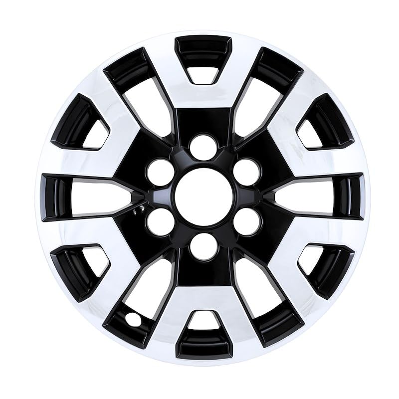 17-Inch Chrome and Black Wheel Skins for 2024-2025 Toyota Tacoma SR5, 4-Piece Rim Covers, Vehicle Specific Fit