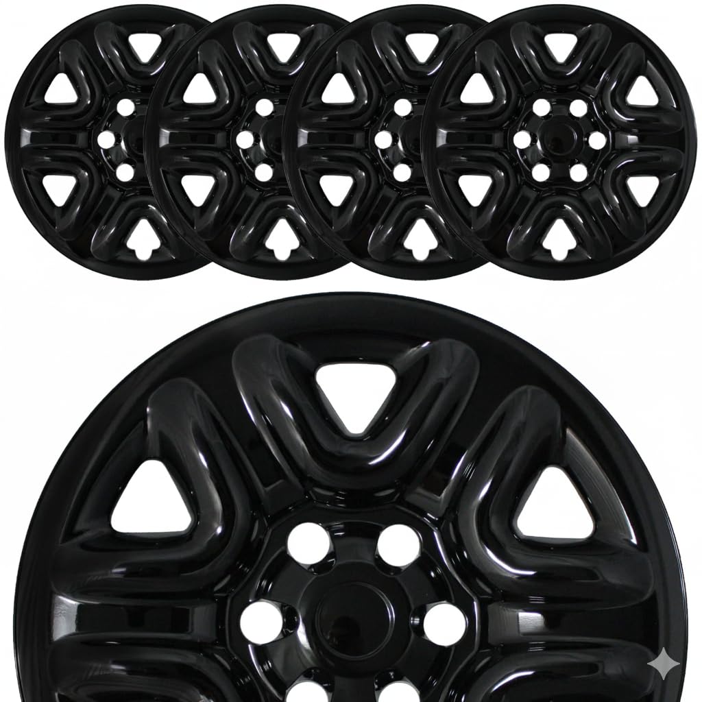 Gloss Black Wheel Skins, 18 Inch Hub Caps for Toyota Tundra SR 2022-2025, ABS Plastic Rim Covers, (4-Piece) Set