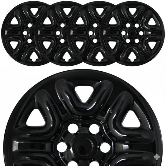 Gloss Black Wheel Skins, 18 Inch Hub Caps for Toyota Tundra SR 2022-2025, ABS Plastic Rim Covers, (4-Piece) Set