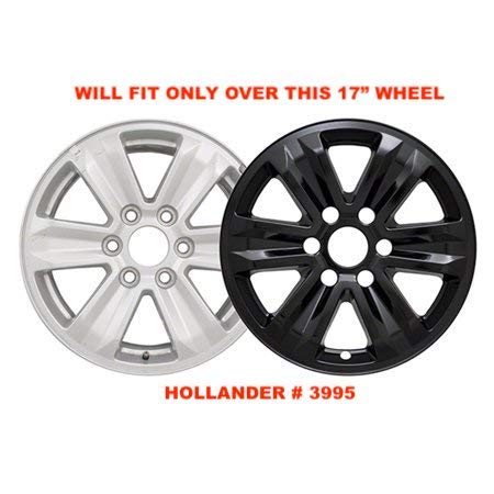 New Wheel Skins Covers Fits 2015-2020 Ford F-150; 17 Inch; 6 Spoke; Gloss Black; Plastic; Set of 4; Not Compatible with Steel Wheels