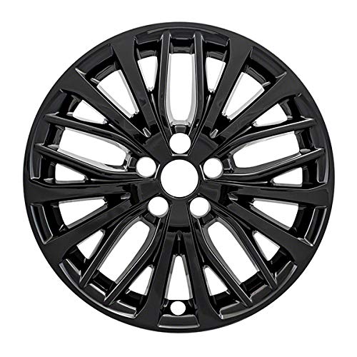 New Wheel Skins Covers Fits 2018-2019 Toyota Camry SE/XLE; 18 Inch; 20 Spoke; Gloss Black; Plastic; Set of 4; Not Compatible with Steel Wheels
