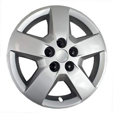 New Wheel Covers Hubcaps Replacements Fits 2008 Chevrolet Malibu / 2007-2011 Chevrolet HHR; 16 Inch; 5 Spoke; Silver Color; Plastic; Set of 4; Lug Covers