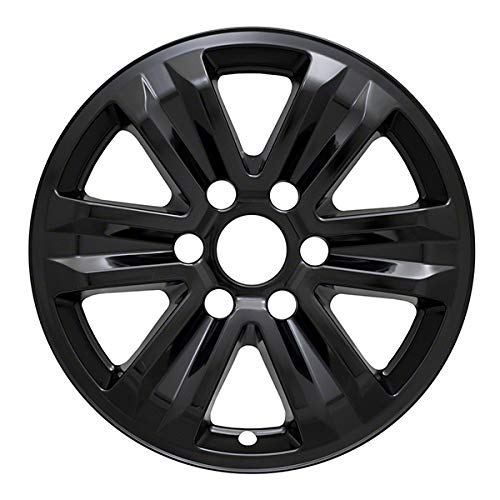 New Wheel Skins Covers Fits 2015-2020 Ford F-150; 17 Inch; 6 Spoke; Gloss Black; Plastic; Set of 4; Not Compatible with Steel Wheels