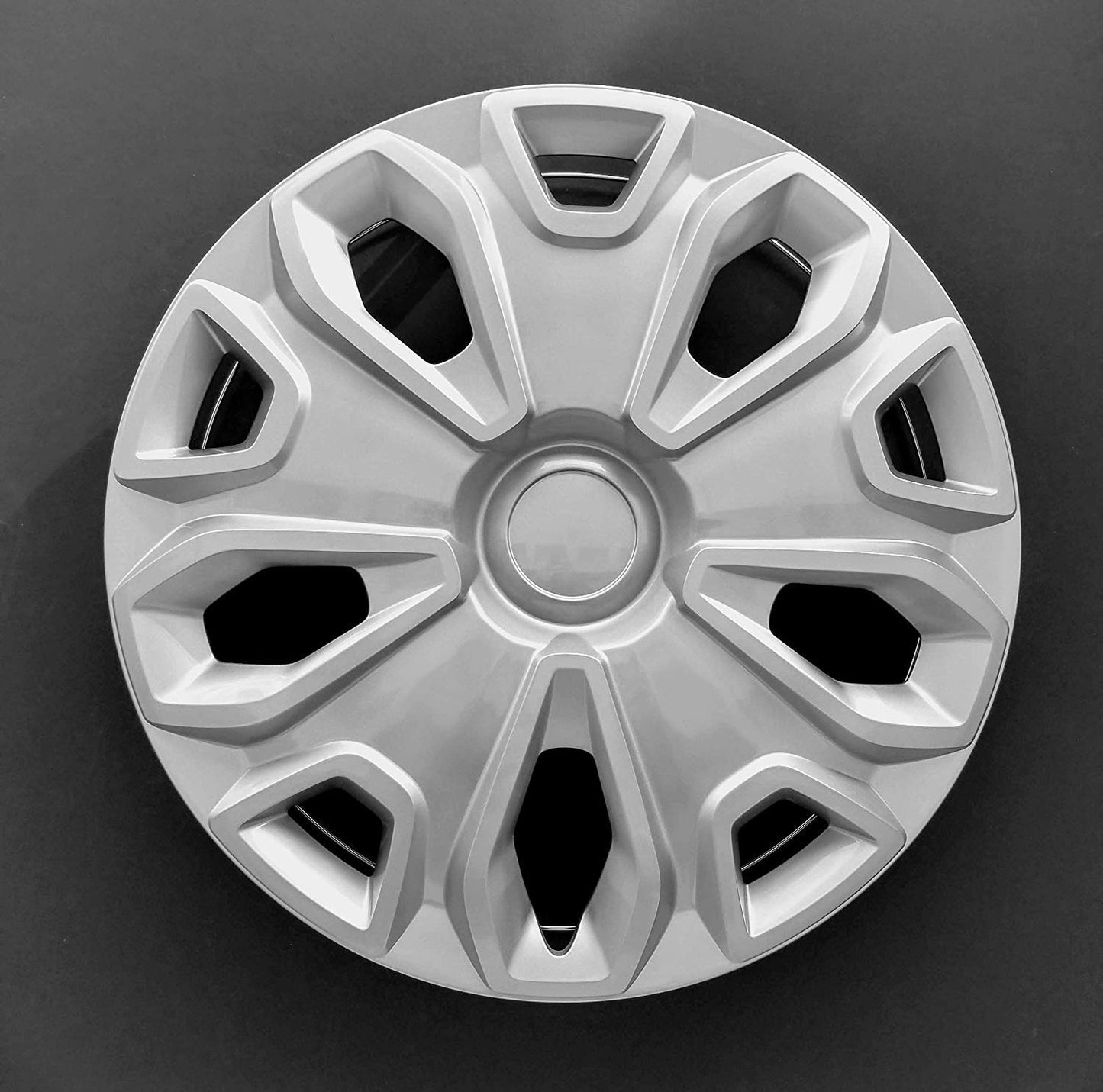 CCI New Wheel Covers Hubcaps Replacements Fits 2014-2019 Ford Transit 150,250 and 350; 16 Inch; 5 Y Spoke; Silver Color; Plastic; Set Of 4; Standard Leg