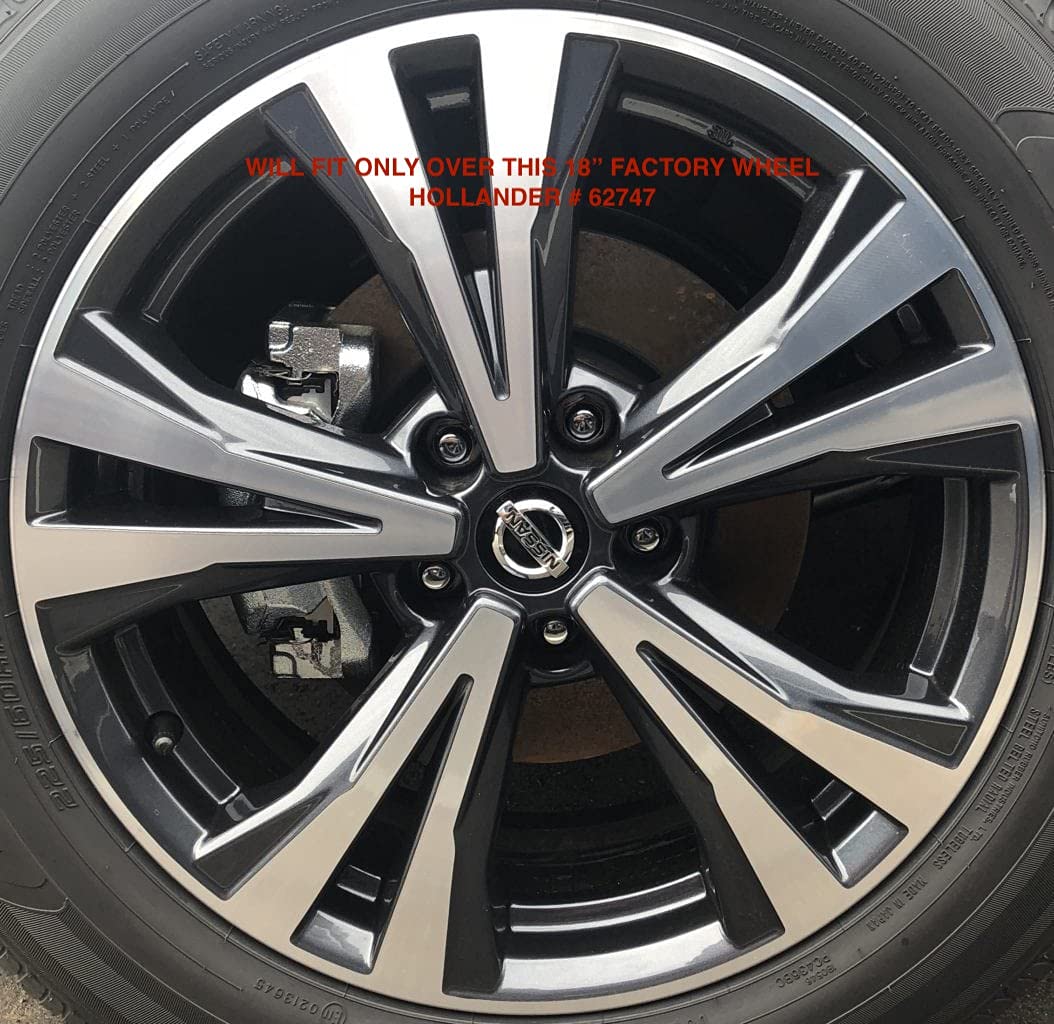 18" Gloss Black Wheel Skins Set of 4 – Fits 2017-2020 Nissan Rogue SV/SL w/ 10-Spoke OEM 18" Alloy Wheels – Snap-On ABS Covers (No Center Caps)