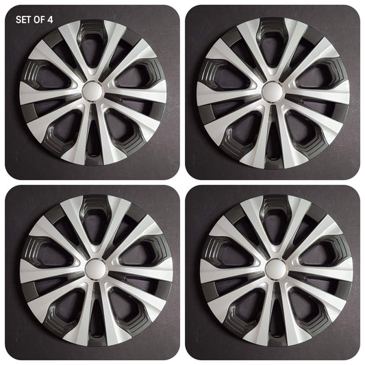 Wheel Covers Replacement for Toyota Corolla 2020-2022, Prius 2019-2022 15 Inch; 10 Split Spoke; Silver and Charcoal Color; ABS Plastic (4 Pieces)