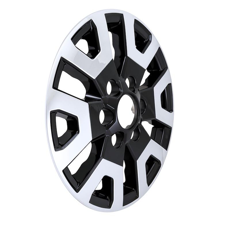 17-Inch Chrome and Black Wheel Skins for 2024-2025 Toyota Tacoma SR5, 4-Piece Rim Covers, Vehicle Specific Fit