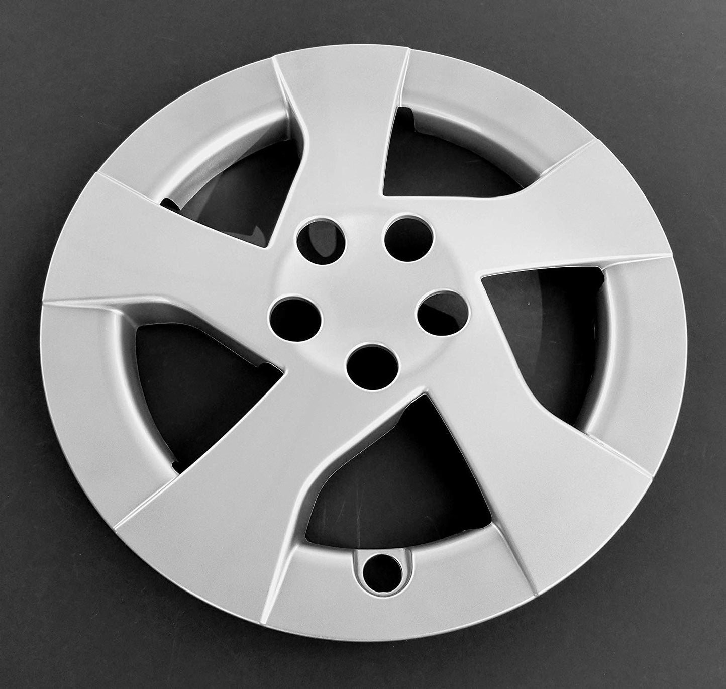 15" Set of 4 Replacement Replica Wheel Covers Hubcaps for 2010–2014 Toyota Prius – 5 Directional Spoke – Silver Painted ABS – Snap-On – Hollander 61156 – Part # 44815S