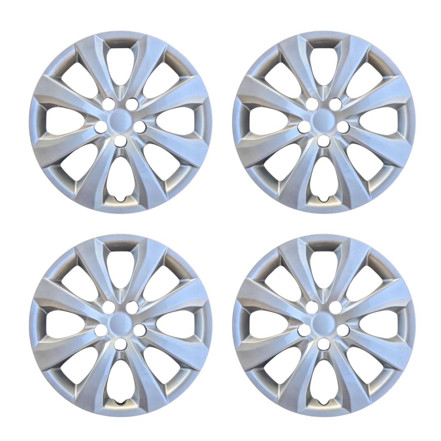 Set of 4 – 16" Wheel Covers Hubcaps for 2020-2025 Toyota Corolla LE | 8-Spoke Silver | Snap-On ABS Replacement | Hollander 61191 | Part # 54216S