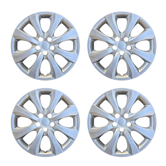 Set of 4 – 16" Wheel Covers Hubcaps for 2020-2025 Toyota Corolla LE | 8-Spoke Silver | Snap-On ABS Replacement | Hollander 61191 | Part # 54216S