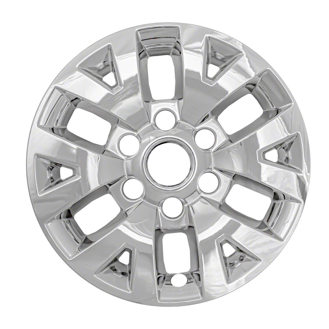 New Wheel Skin Covers Fits 2016-2020 Toyota Tacoma; 16 Inch; 6 V Spoke; Chrome Plated; ABS Plastic; Set of 4