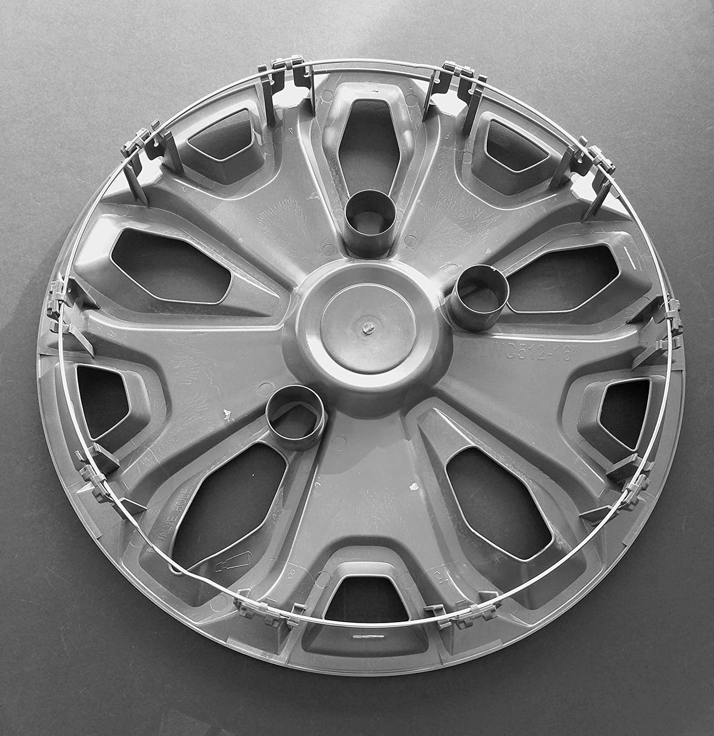 CCI New Wheel Covers Hubcaps Replacements Fits 2014-2019 Ford Transit 150,250 and 350; 16 Inch; 5 Y Spoke; Silver Color; Plastic; Set Of 4; Standard Leg