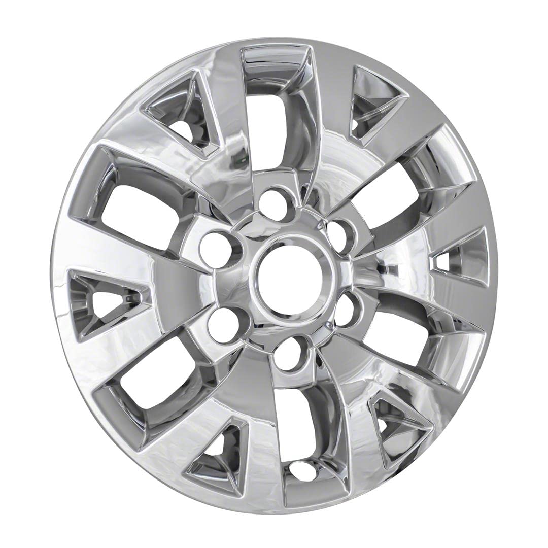 New Wheel Skin Covers Fits 2016-2020 Toyota Tacoma; 16 Inch; 6 V Spoke; Chrome Plated; ABS Plastic; Set of 4