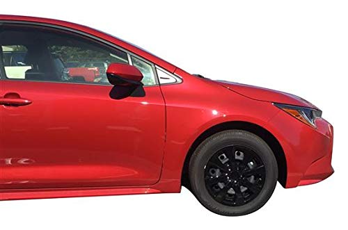 New Wheel Covers Hubcaps Fits 2020 Toyota Corolla; 16 Inch; Eight Spoke; Gloss Black; ABS Plastic; Set of 4; Spring Steel Clip