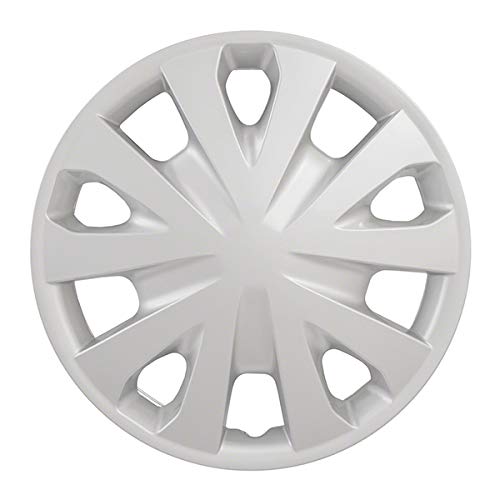 Wheel Covers Hubcaps for 2012-2019 Nissan Versa; 15 Inch; 5 V-Spoke; Silver Color; Plastic (4-Pieces)
