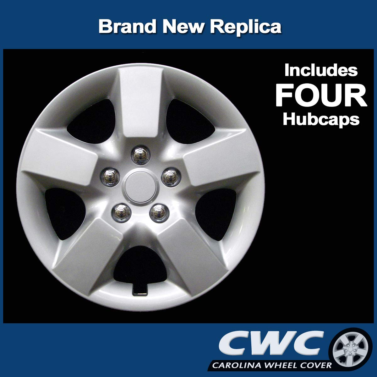 Premium Replica Hubcap Set, Fits Nissan Rogue 2008-2015, Replacement 16-inch Wheel Covers (4-Pack)